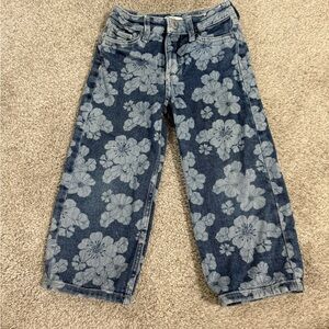 H&M Toddler Floral Patterned Blue Jeans